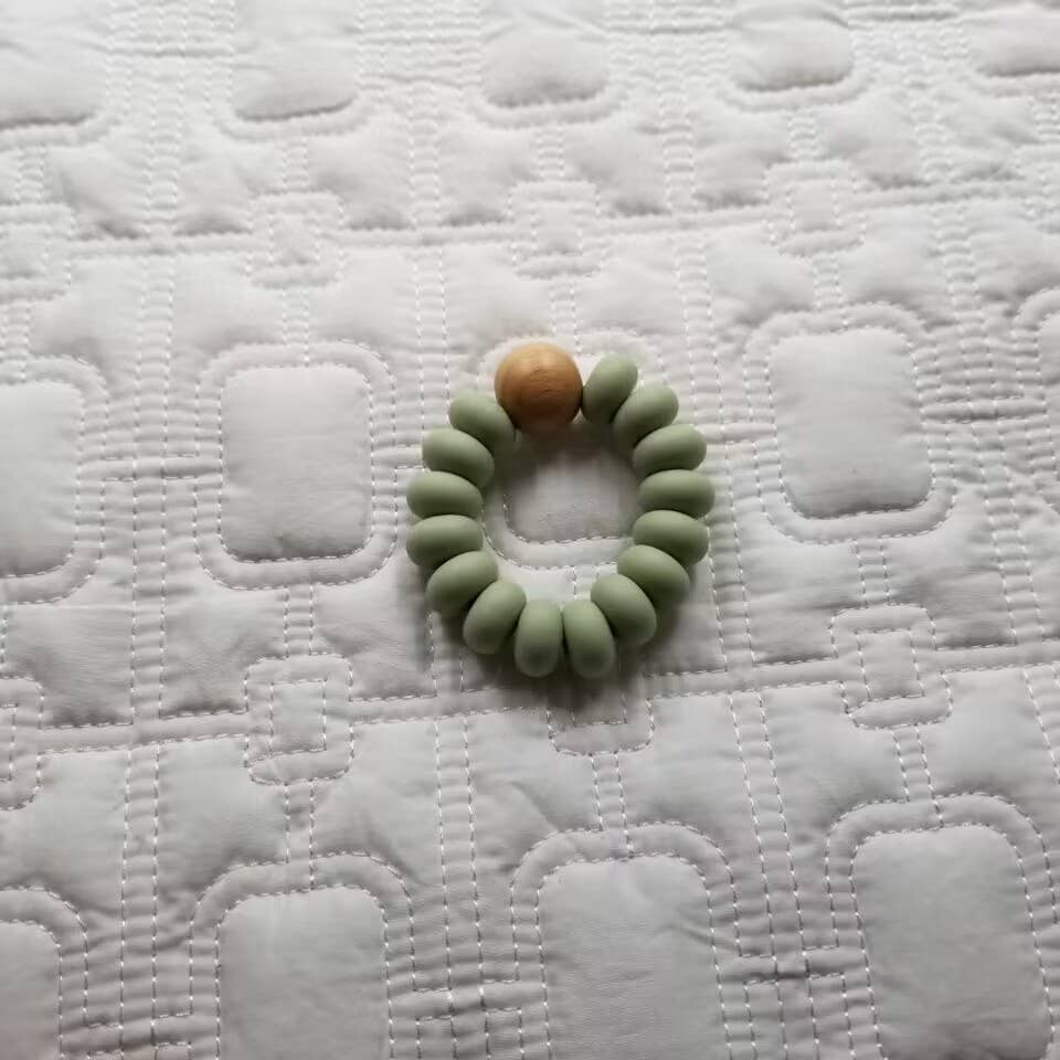 D & C TOYS - Wholesale Teether (Not Clip-On) - Baby - Teething Ring Wood + Silicone Beads Teether Toy2