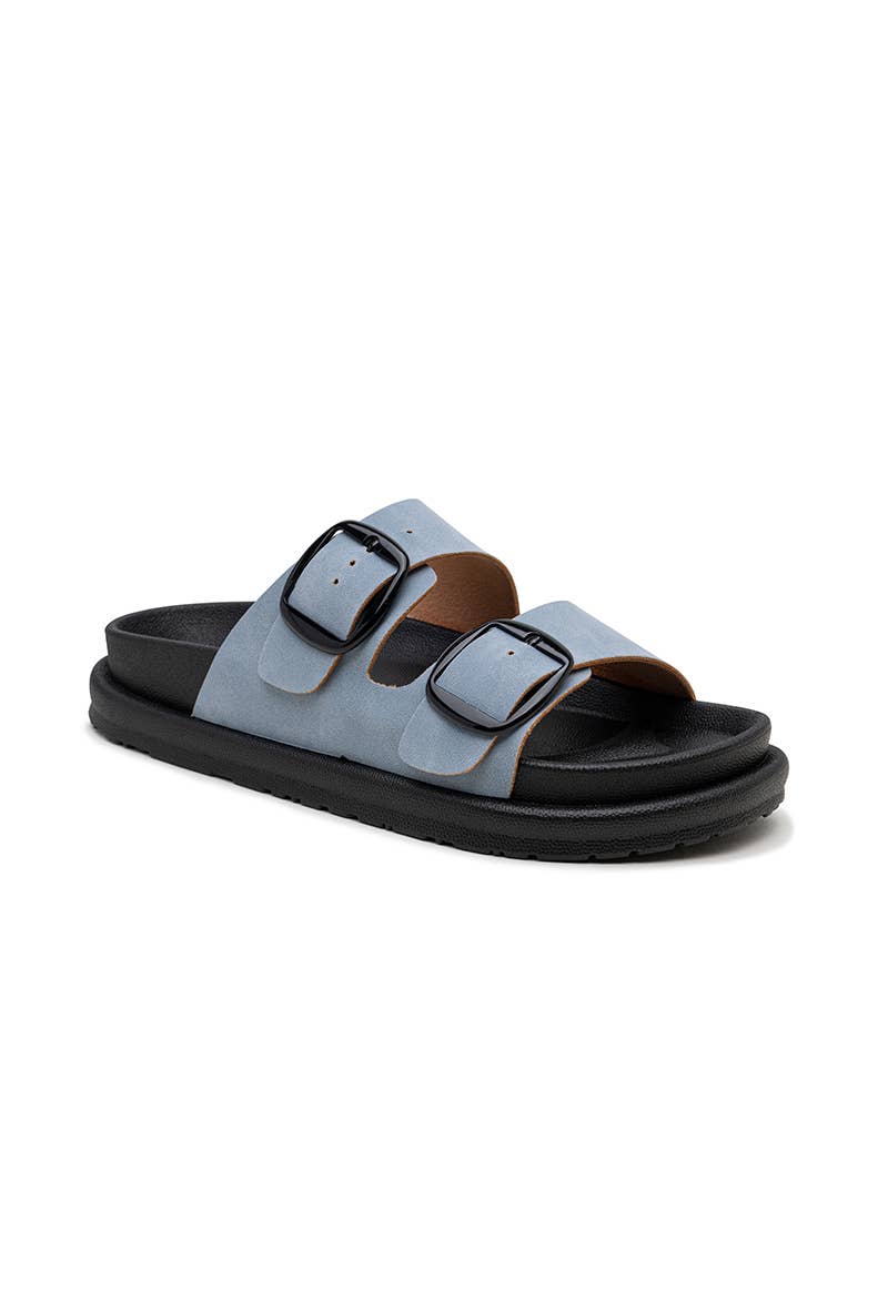 LADY GLORY - Wholesale Sandals - Women's - Flat mules with double buckles – Comfort and casual style7