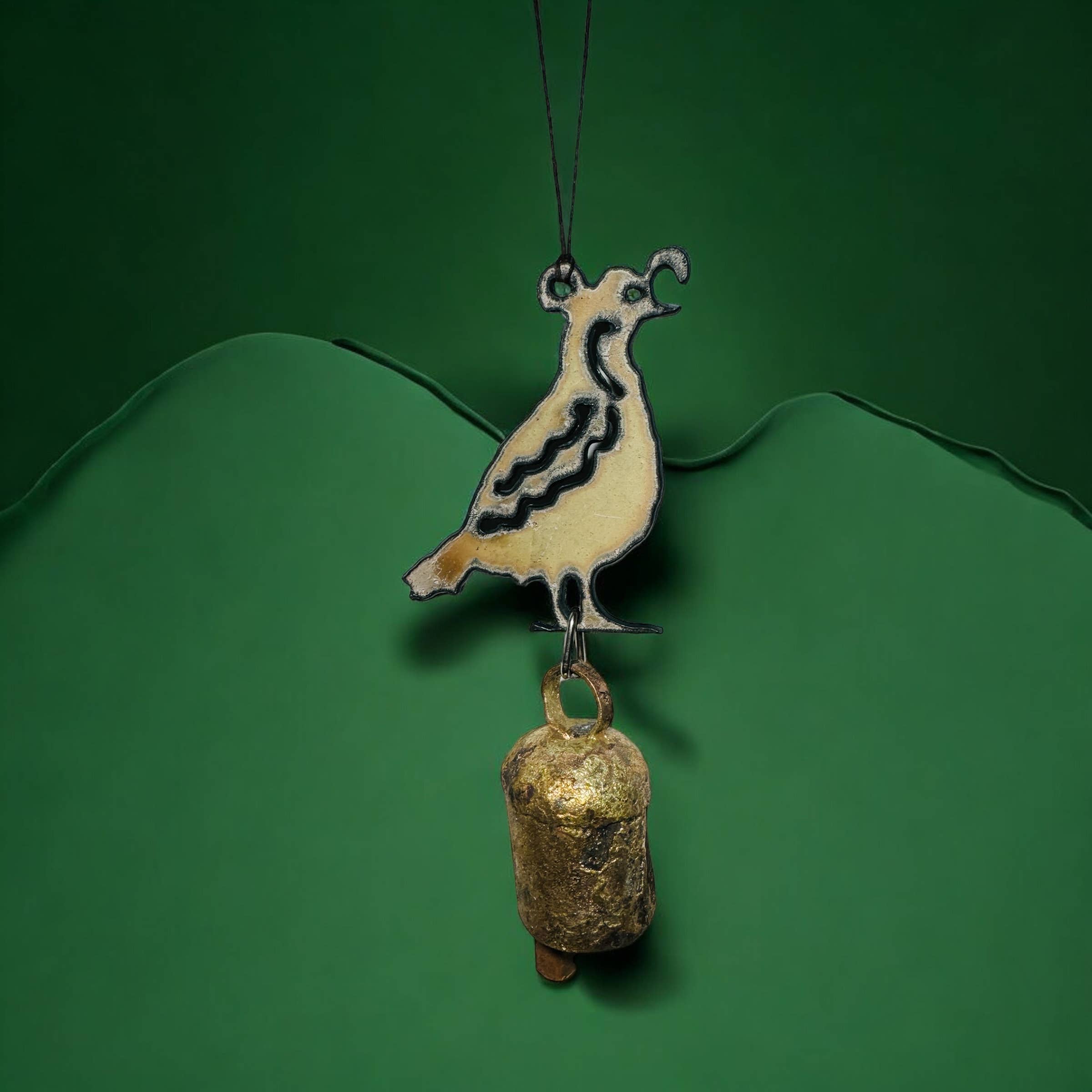 Whimsies - Wholesale Wind Chime - Metal Quail Wind Chime ornament sustainable Southwest West10