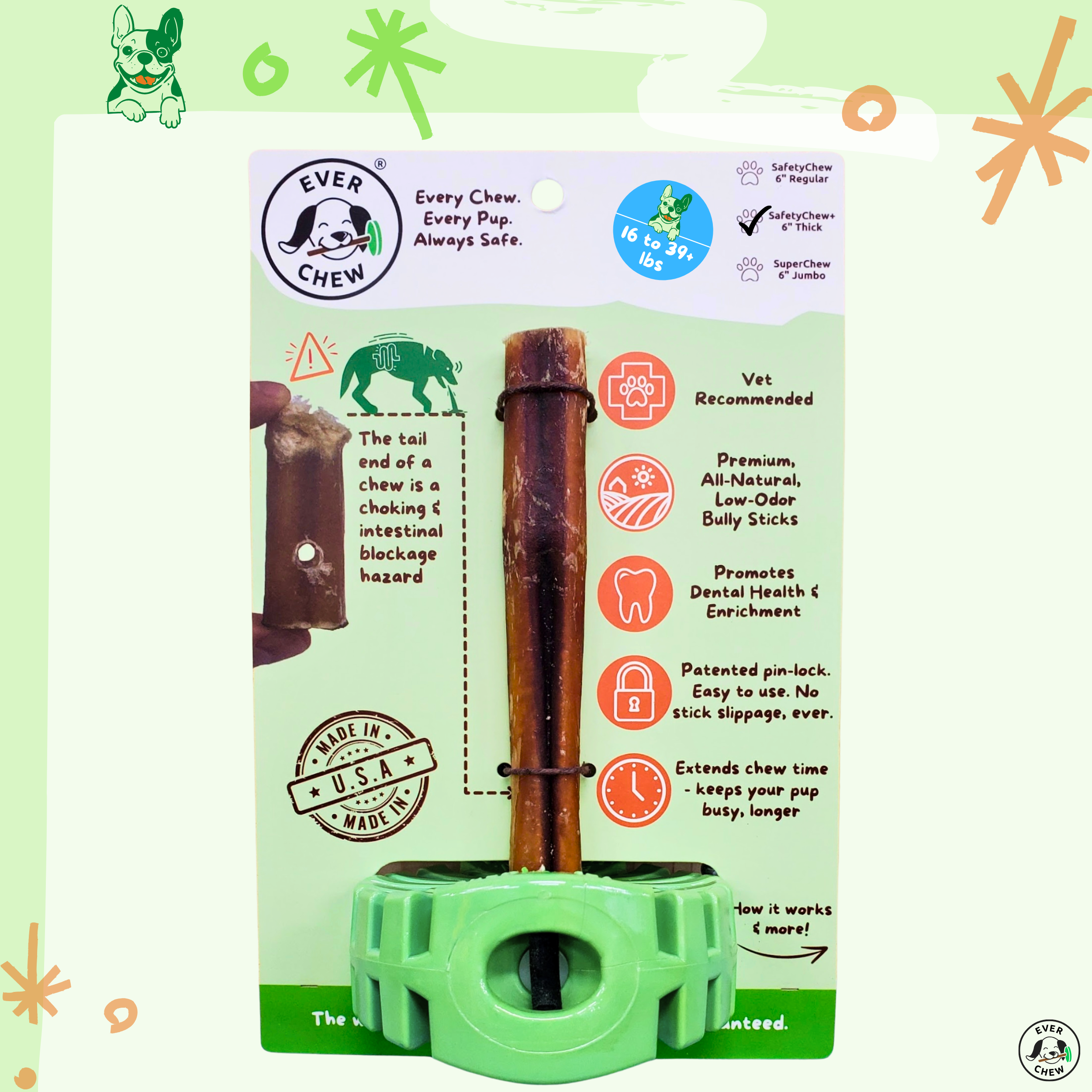 EverChew - Wholesale Pet Chew Toy - Dog - RETAIL - EverChew Bully Stick Holder Starter Packs (Singles & Cases)1