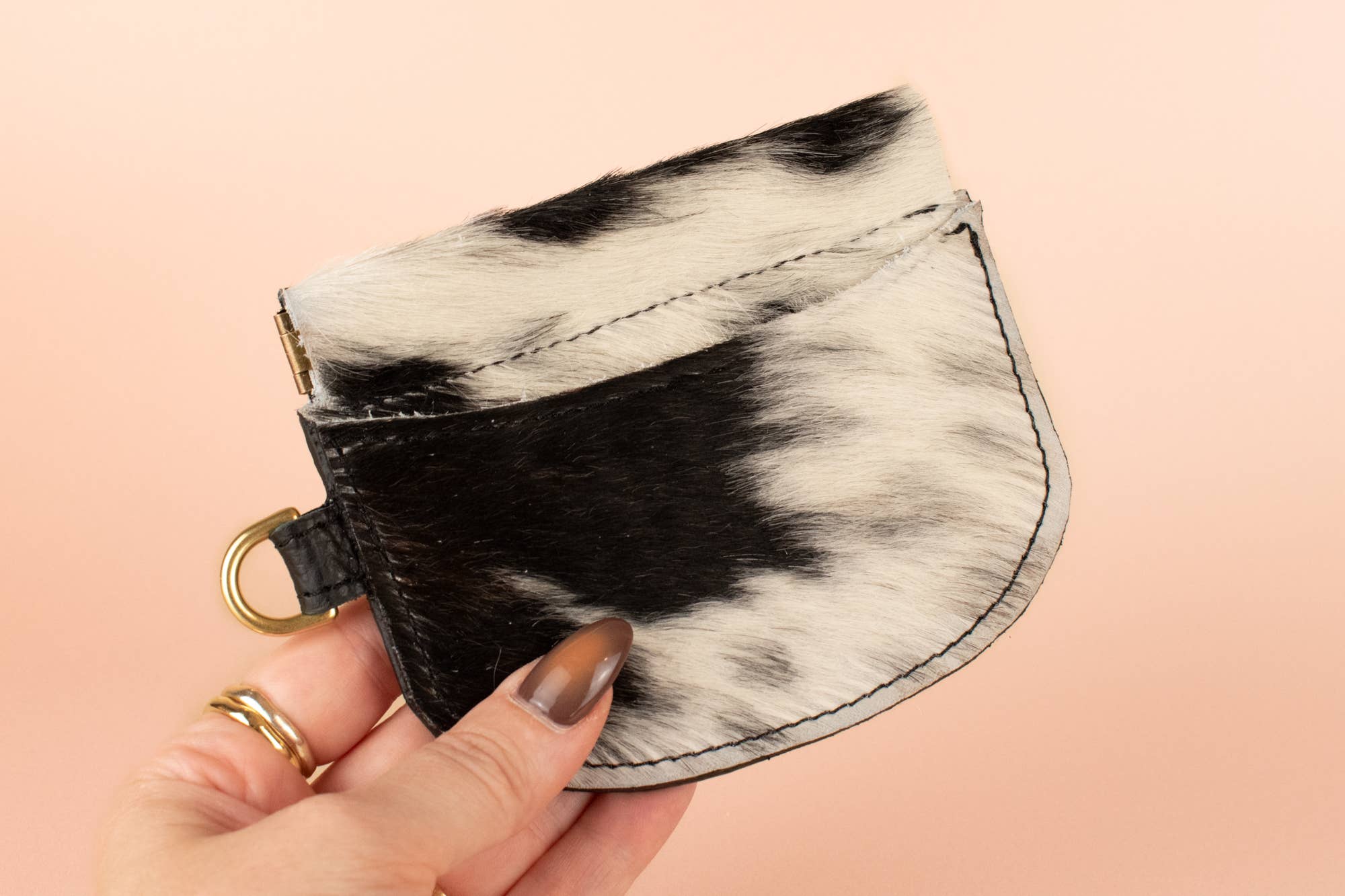 Cold Gold - Wholesale Card Holder - Women's - Cow Print Card Case, Western Leather Wallet1