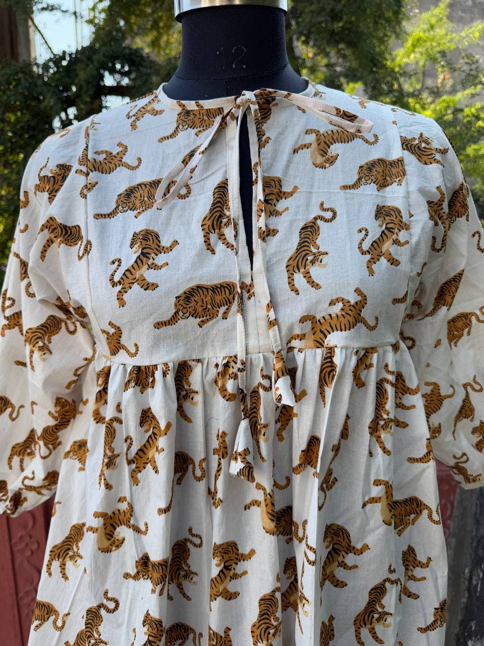 GYPSY STUDIO - Vente Robe – femme - Robe courte décontractée en coton à imprimé tigre pour femme2