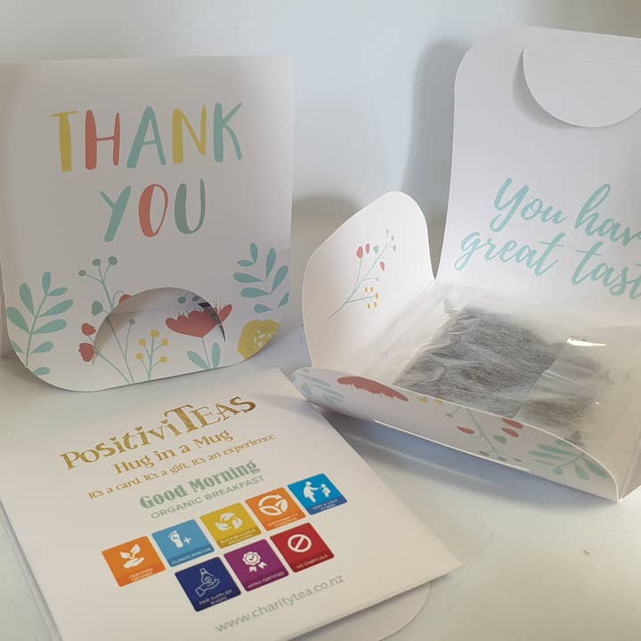 Positivitea Tack - Single serve tepåsar för wholesale av Charity Tea