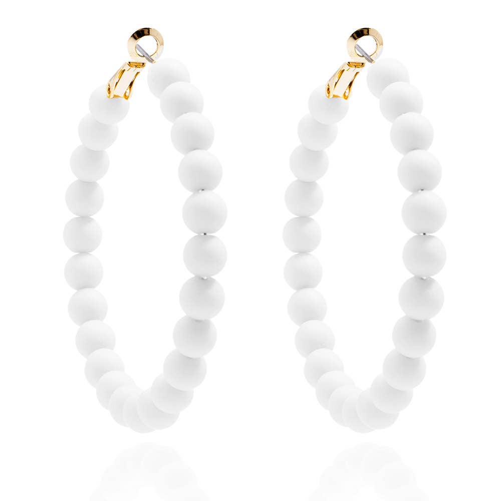ZENZII Jewelry - Vente Créoles - Boucles d'oreilles créoles perlées mattes12