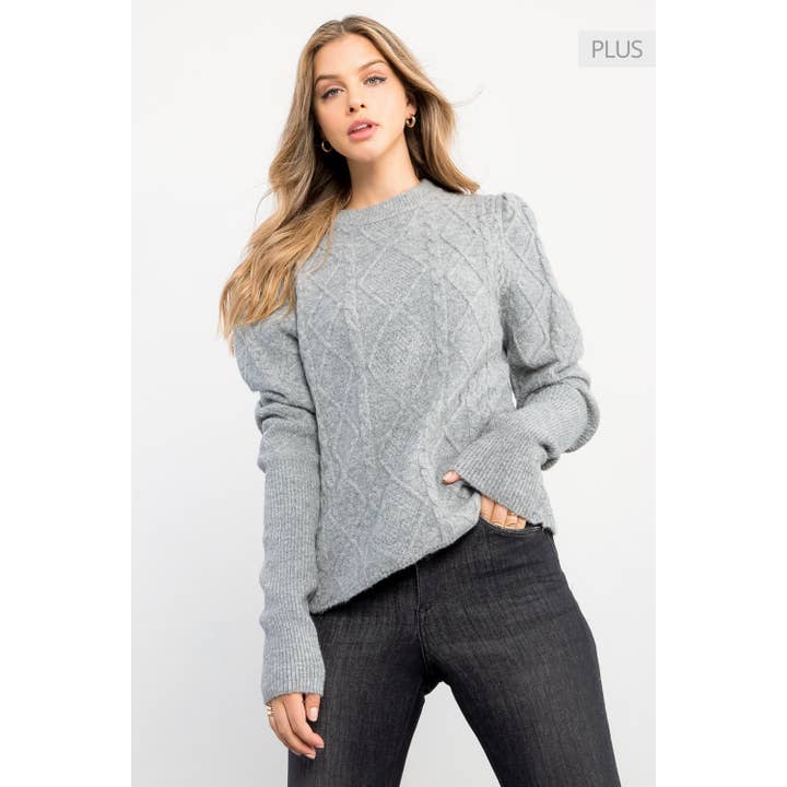 /Size XL/ Textured Cable Knit Sweater for wholesale by THML