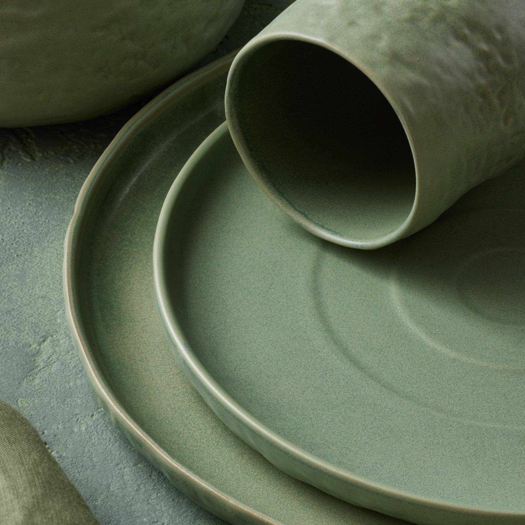 Stone  Lain - Wholesale Dinnerware Set - Shosai Stoneware Dinnerware Set - Sage4