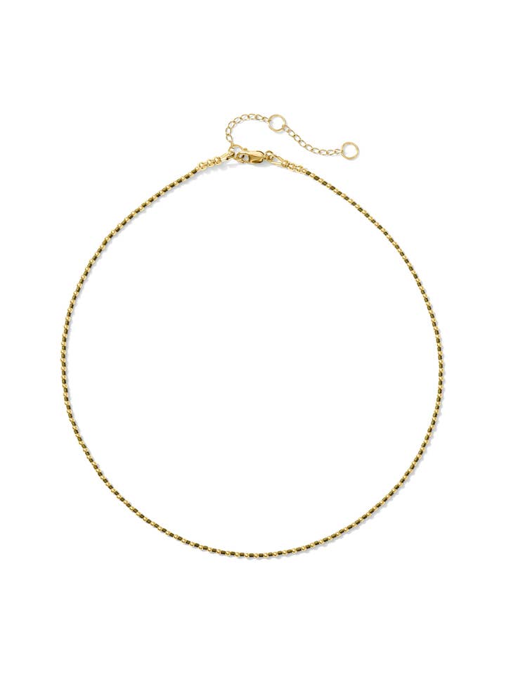 Stevie Super Delicate Gold Beaded Choker in Olive Miyuki for wholesale by Kaylie Dawn Jewelry