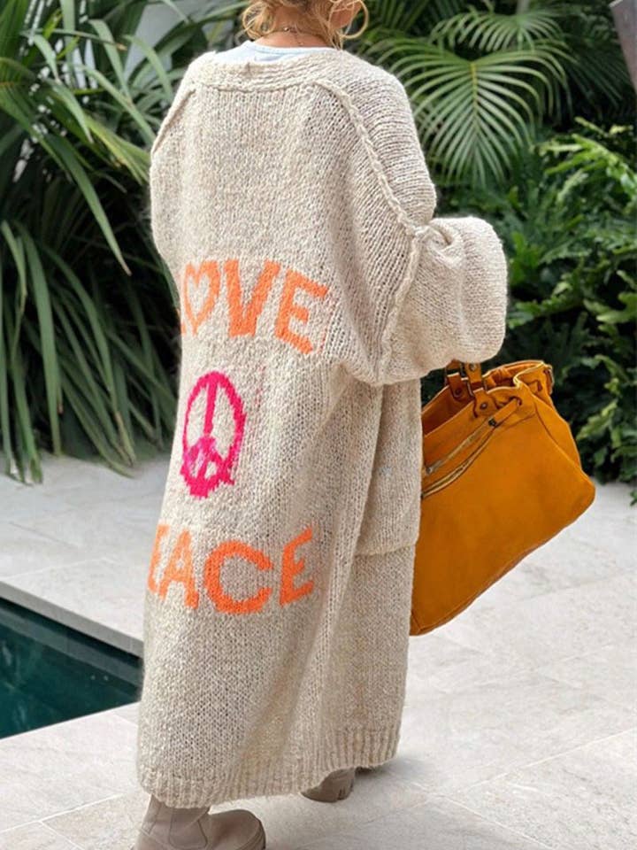 Mccolin - Wholesale Cardigan - Women's - Love & Peace Graphic Cardigan5