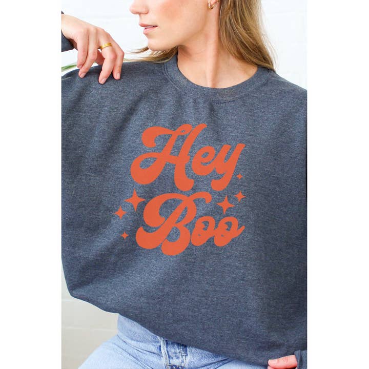 Select Apparel - Wholesale Graphic Sweatshirt - Women's - Hey Boo Halloween Fall Graphic Sweatshirt2