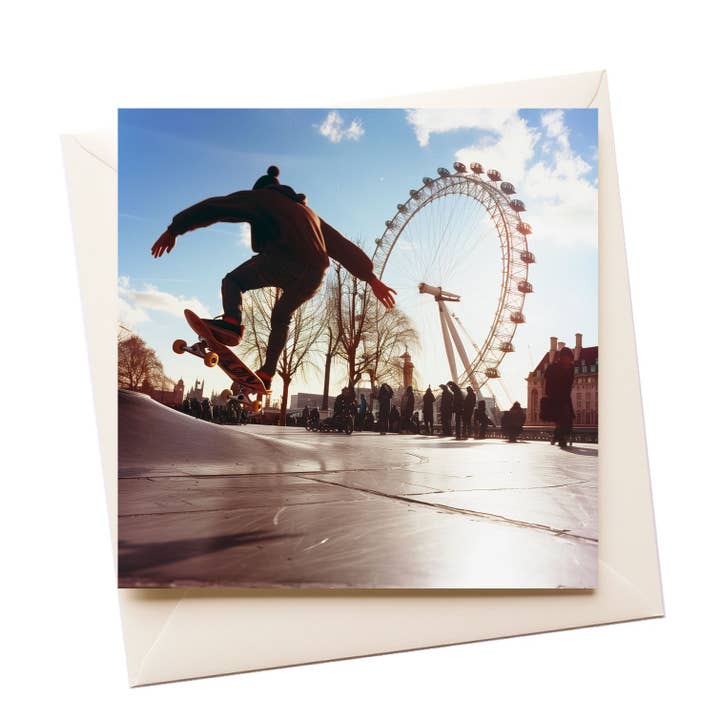 Cartão de Saudação de Skate Punk Turista London Eye por atacado de Artificial Ink
