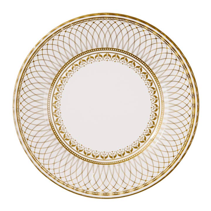 Talking Tables USA - Wholesale Disposable Plate - Large Gold Paper Plates | 8 Pack | Party Plates |
