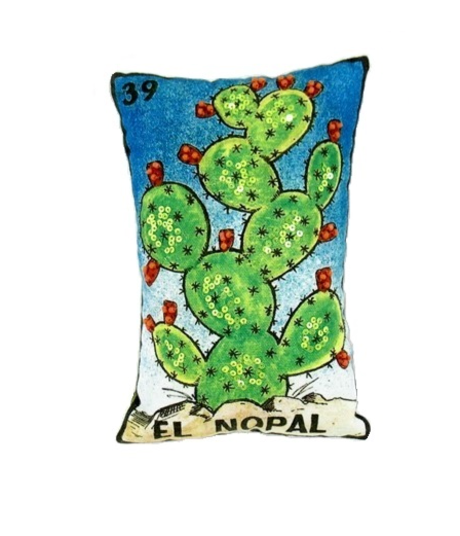 Corazon y Alma ~ Heart & Soul - Wholesale Throw/Decorative Pillow - El Nopal Loteria Pillow 0