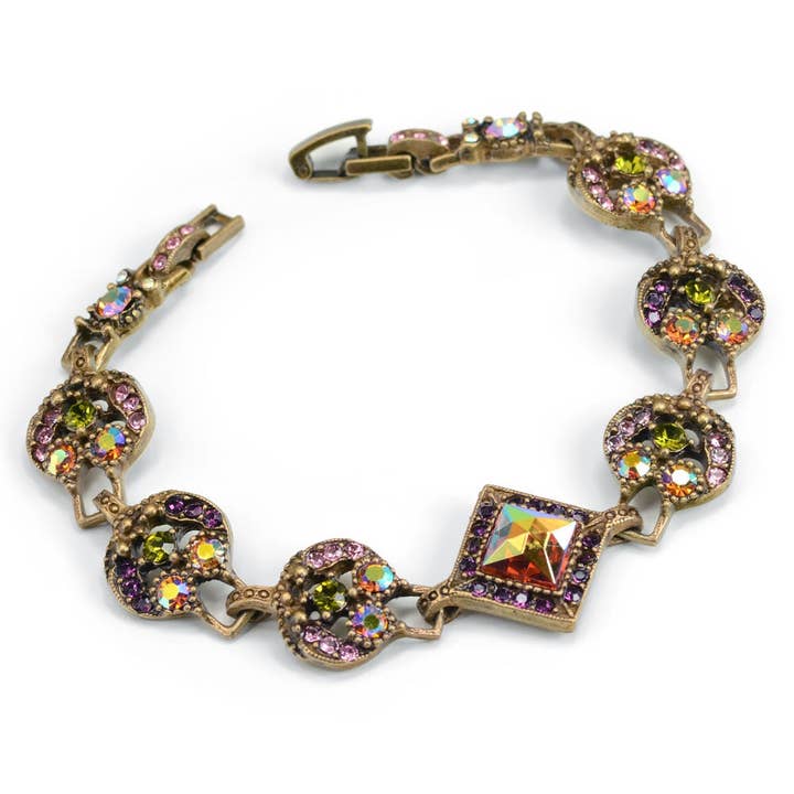 Sweet Romance Jewelry - Wholesale Link & Chain Bracelet - Vintage Midcentury Aurora Glamour Bracelet BR5551