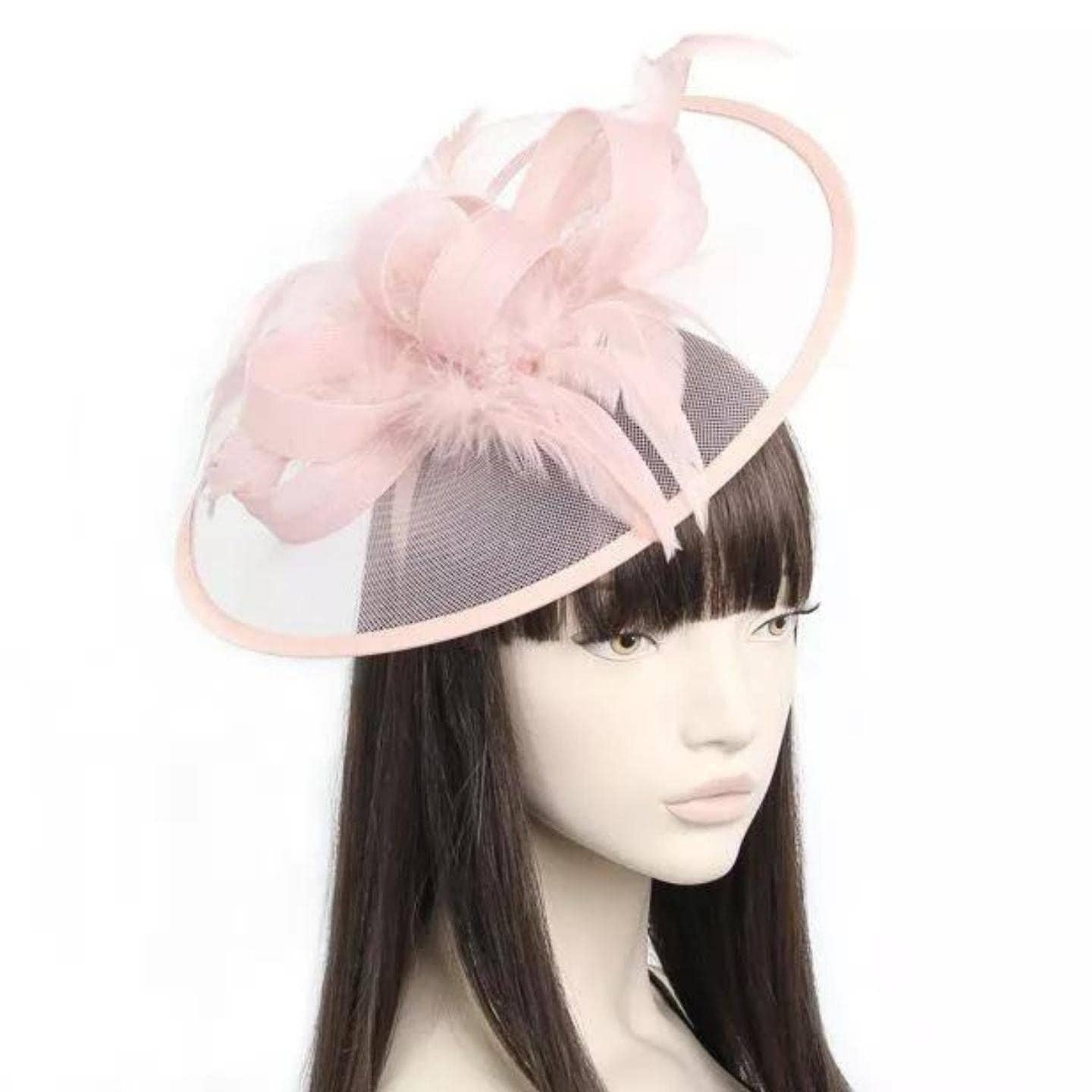 Topkids Accessories - Wholesale Fascinator Hat - Women's - Large Fascinator Headband Hair Band Feather Fascinator Hats Looped Net Wedding Hats Bridal Hats Cocktail Hats Royal Ascot Hats On Aliceband for Women, Ladies, Girls6