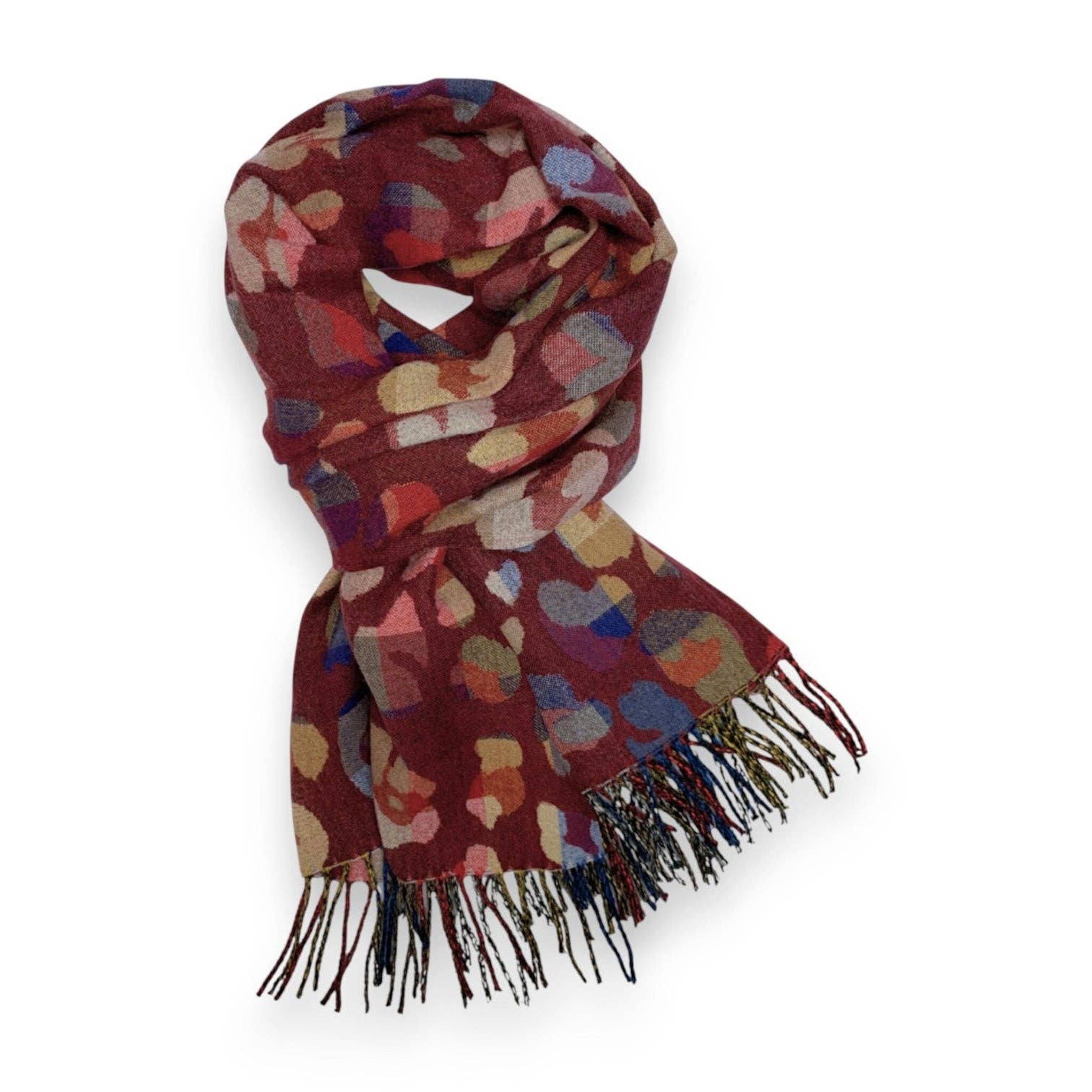 Lili Scarves (US Duty Free) - Wholesale Sjaal - Dames - Regenboog Luipaardprint Kasjmiermix Wintersjaal1