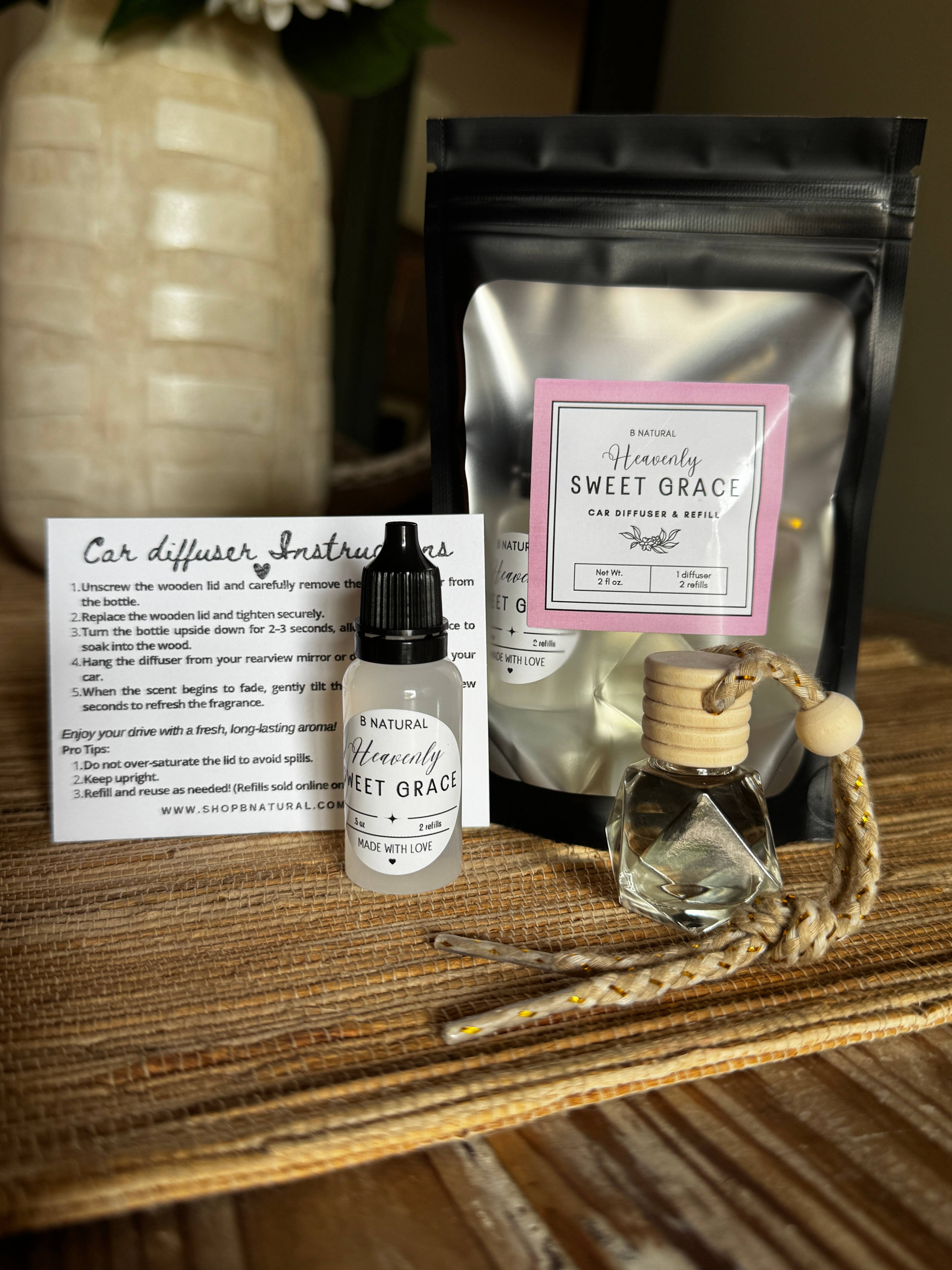 B.NATURAL - Wholesale Car Freshener - Unisex - Car Fragrance Diffuser | Heavenly (Sweet Grace Dupe) Refill