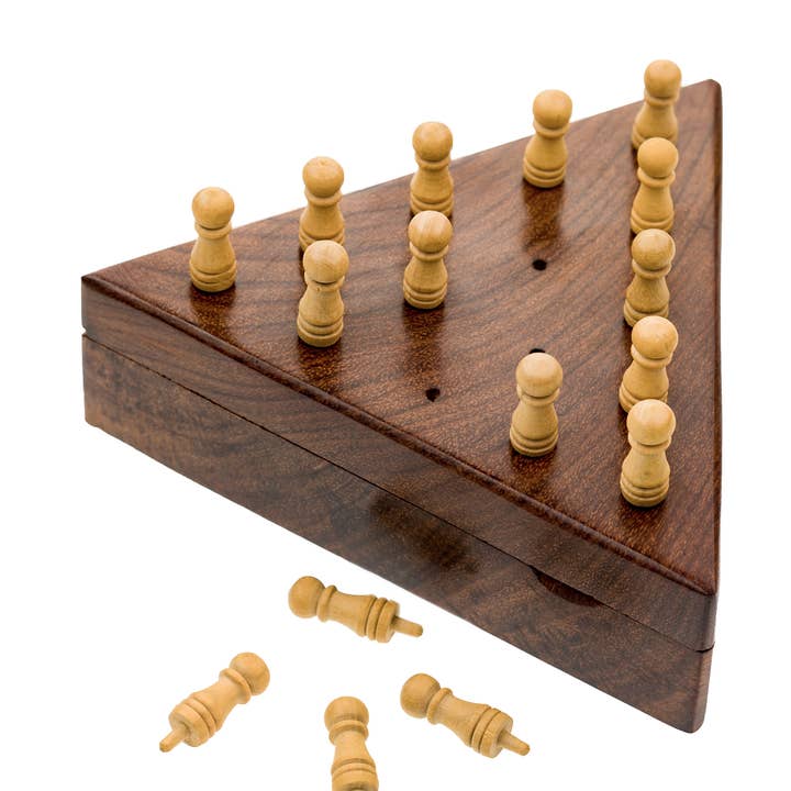 Matr Boomie Fair Trade - Wholesale Board Game - Triangle Peg Board Game - Handcrafted Wood0
