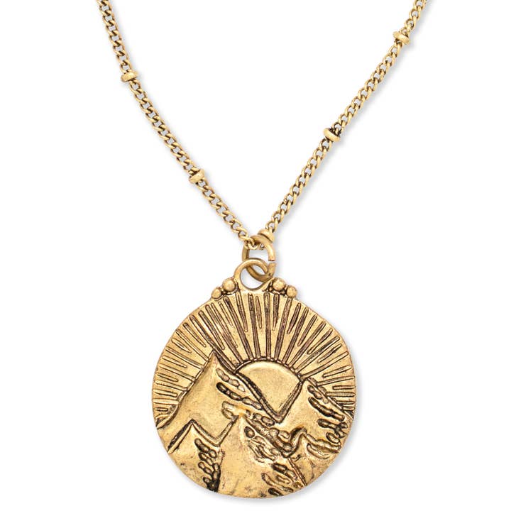 Hiouchi Jewels | Rose & Bolt Grateful Dead Jewelry – wholesale Pendant/charm necklace – Mountains of the Sun Necklace | Gold3