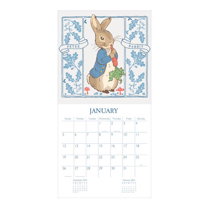 Robert Frederick Ltd - Vendita all'ingrosso Calendario - Calendario da parete quadrato Peter Rabbit 2025