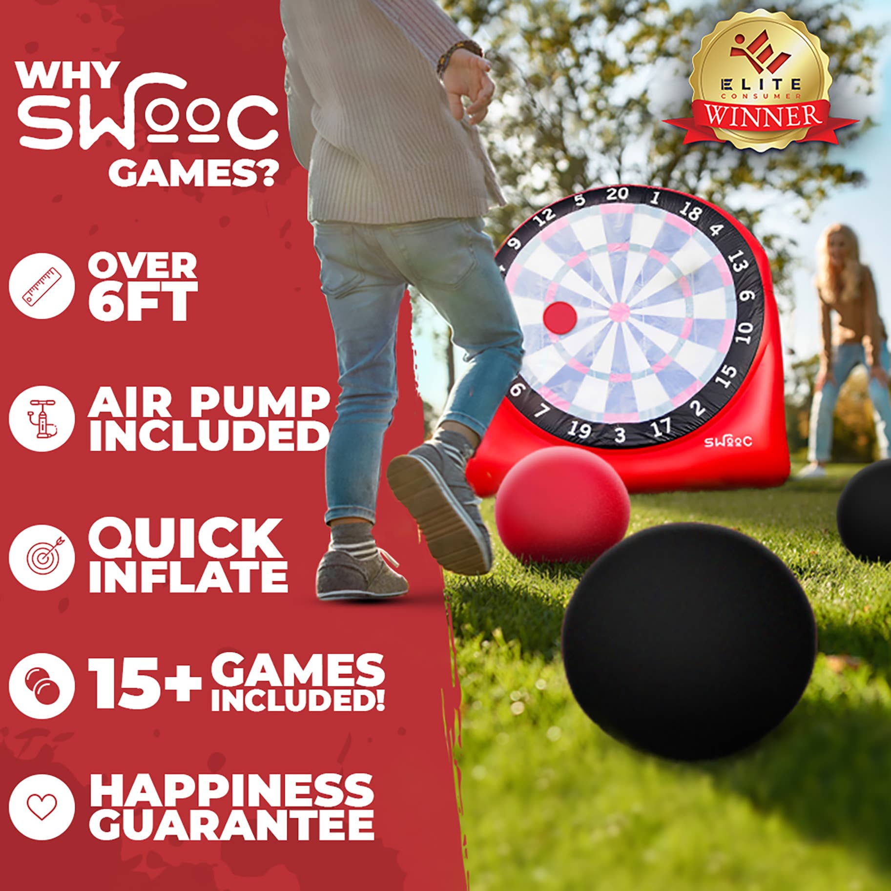 Swooc Games - Vente Jeu gonflable - Jeu de fléchettes Giant Kick1