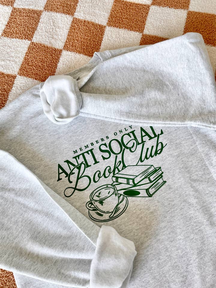 Unisex- Anti Social Book Club Crewneck | Bookish | Gildan for wholesale by Shop Crew Avenue
