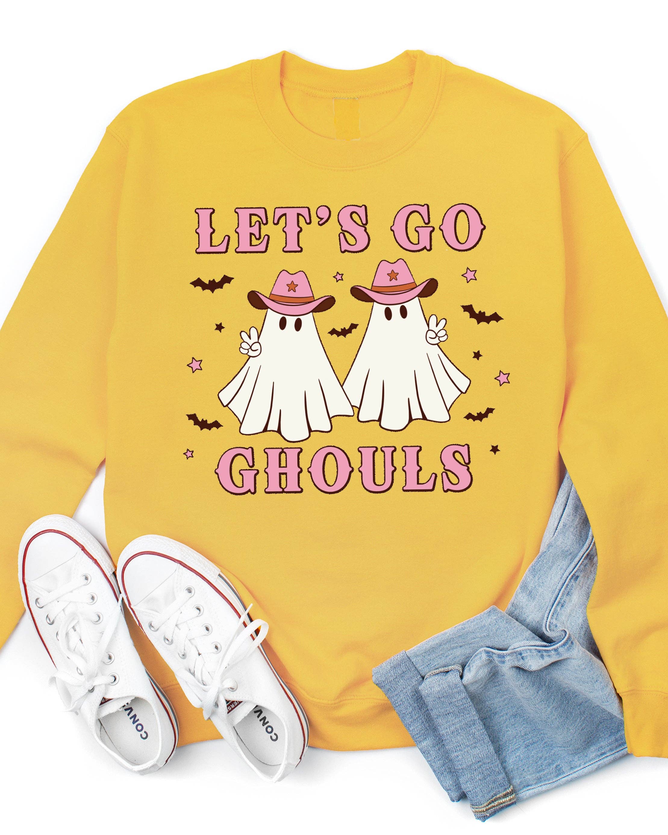 Tickled Teal - Wholesale Graphic Sweatshirt - Women's - Let's Go Ghouls Graphic Sweatshirt2