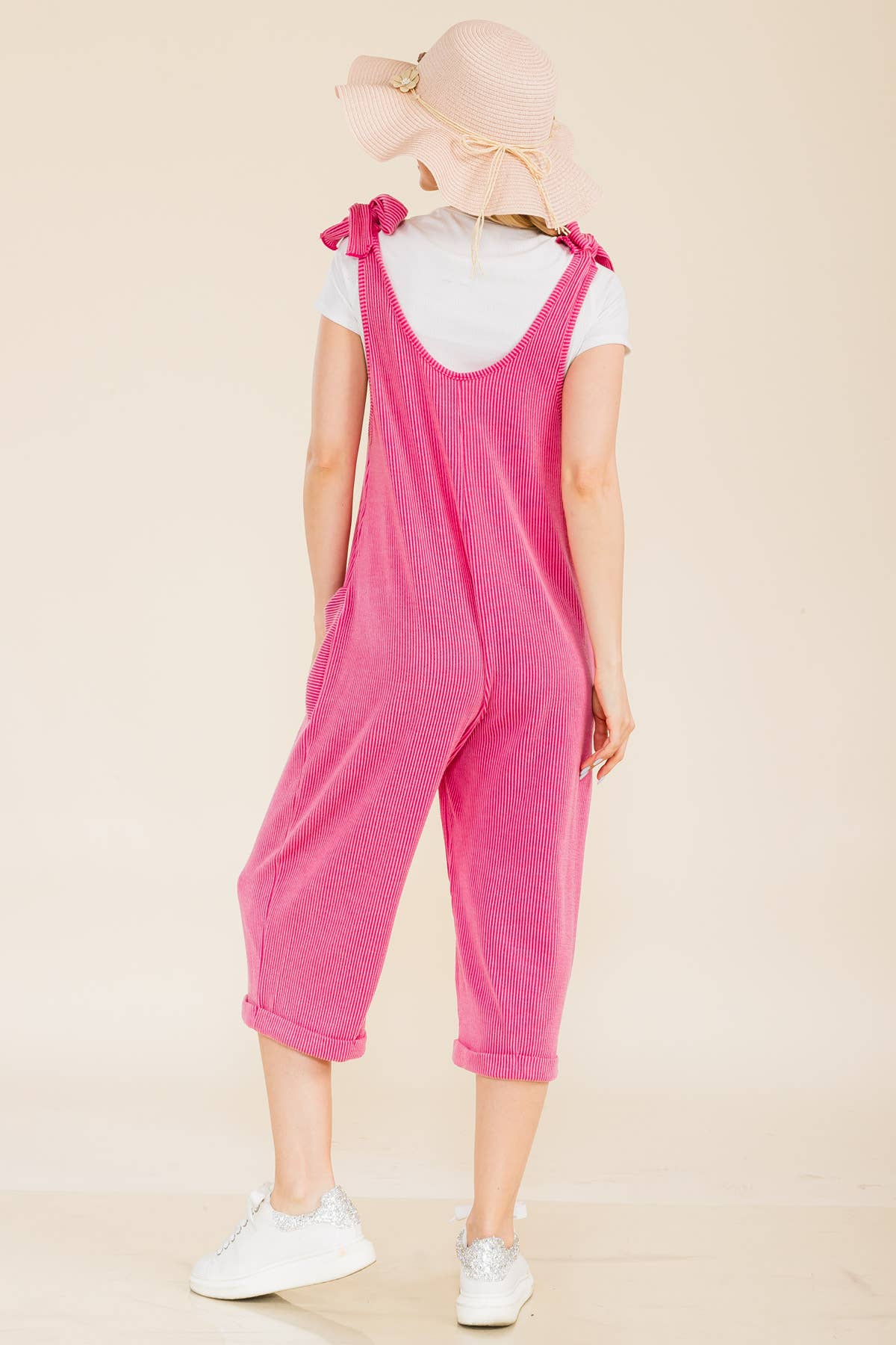 Celeste Clothing – Engroshandel Jumpsuit - Dame – CASUAL RIB CAPRI JUMPSUIT MED LOMMER -CP3387319