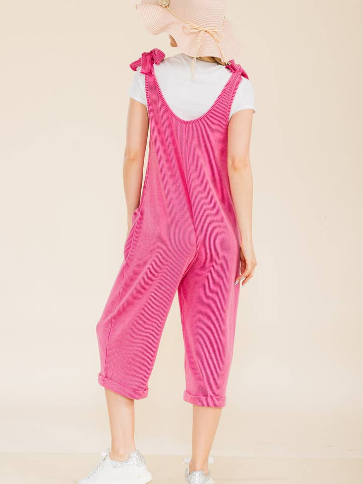 Celeste Clothing – Engroshandel Jumpsuit - Dame – CASUAL RIB CAPRI JUMPSUIT MED LOMMER -CP3387319