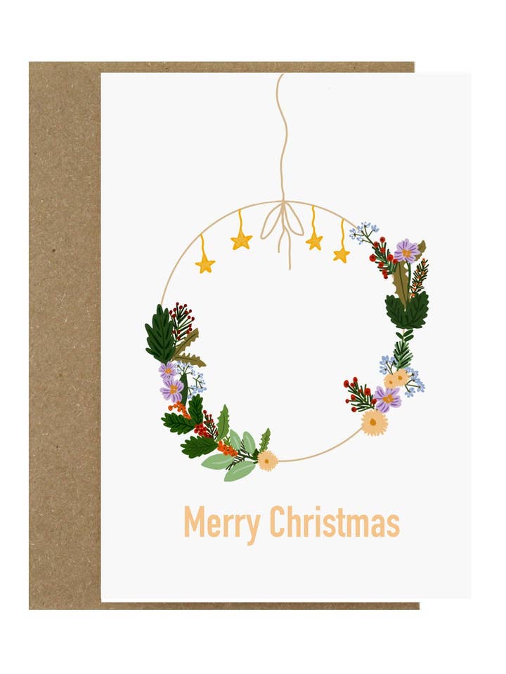 Kerstkrans | Advents- en kerstkaart voor wholesale door Colourina Design