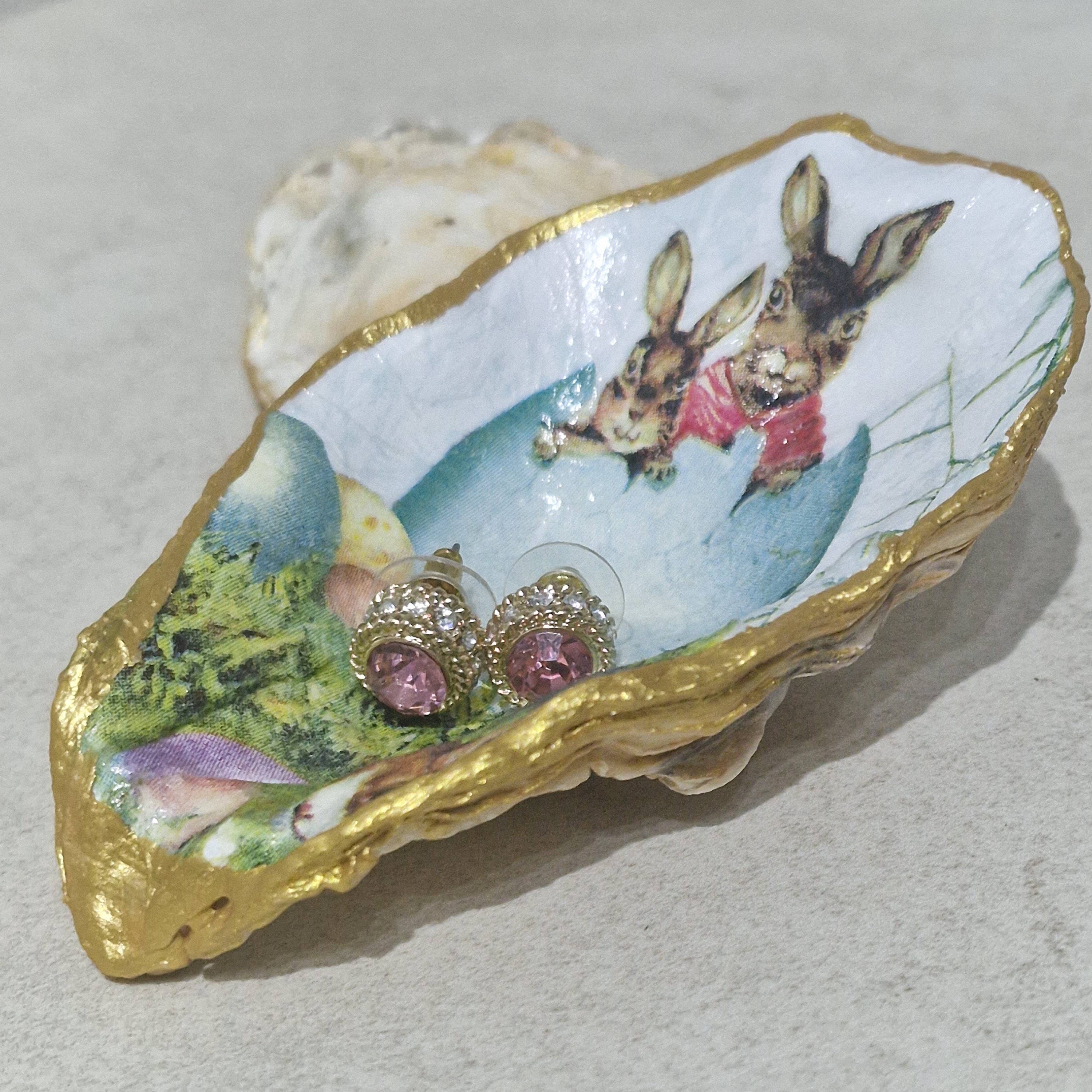 Bee my Oyster – wholesale Jewellery dish – NEW Easter Bunny Eggs Oyster Shell Trinket Dish Gift Rabbit6