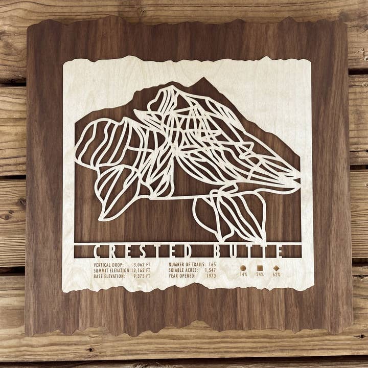 Crested Butte Trail Map for wholesale by Mountaincut