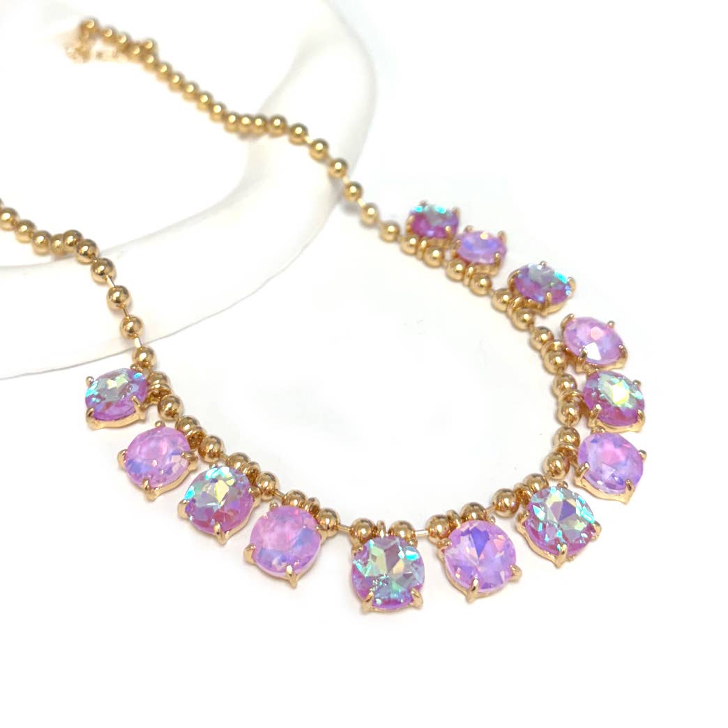 StarryNYC - Wholesale Beaded/Pearl Necklace - Crystal Glass Bead Dangle Station Ball Beaded Chain Necklace28