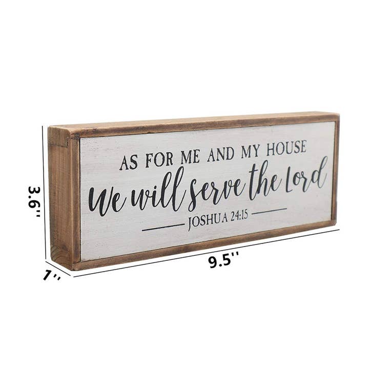 Paris Loft Inc - Wholesale Sign - Small As for Me and My House Wood Bible Verse Sign3