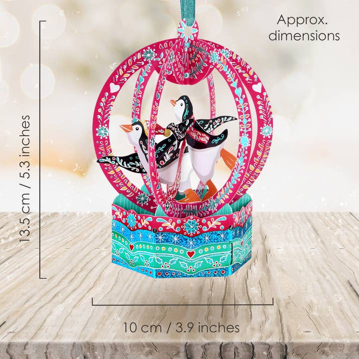 Santoro London – wholesale Christmas decoration – BL008 – Baubles - Snow Globe - Penguins6