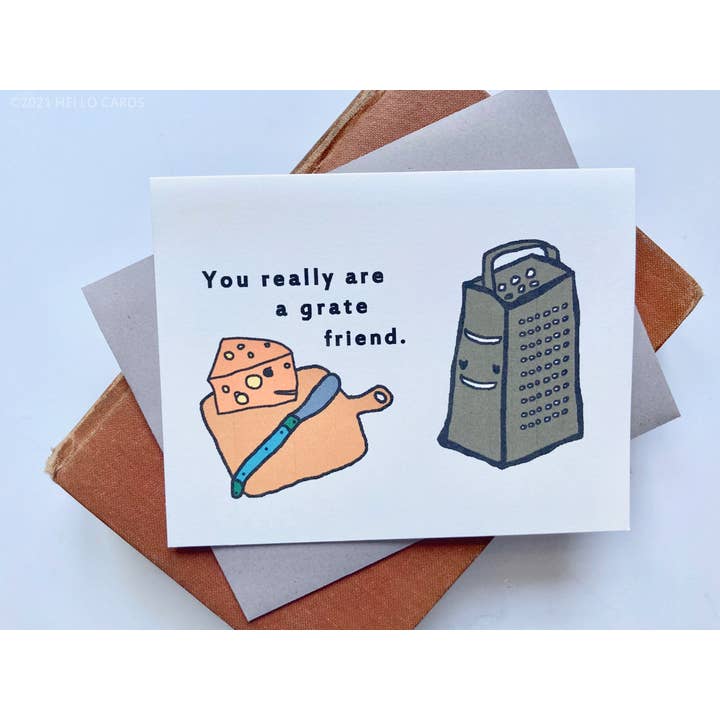 HEI LO CARDS - Wholesale Friendship Card - "Grate Friend" Cheese Friendship Card1