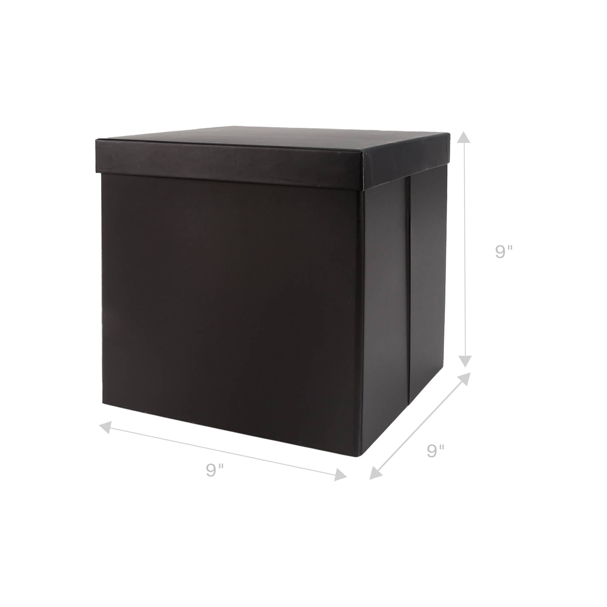 LA Ribbons Wholesale - Wholesale Gift Box - 9"x 9"x 9" Collapsable Gift Box w/ Removable Lid | Matte Black2