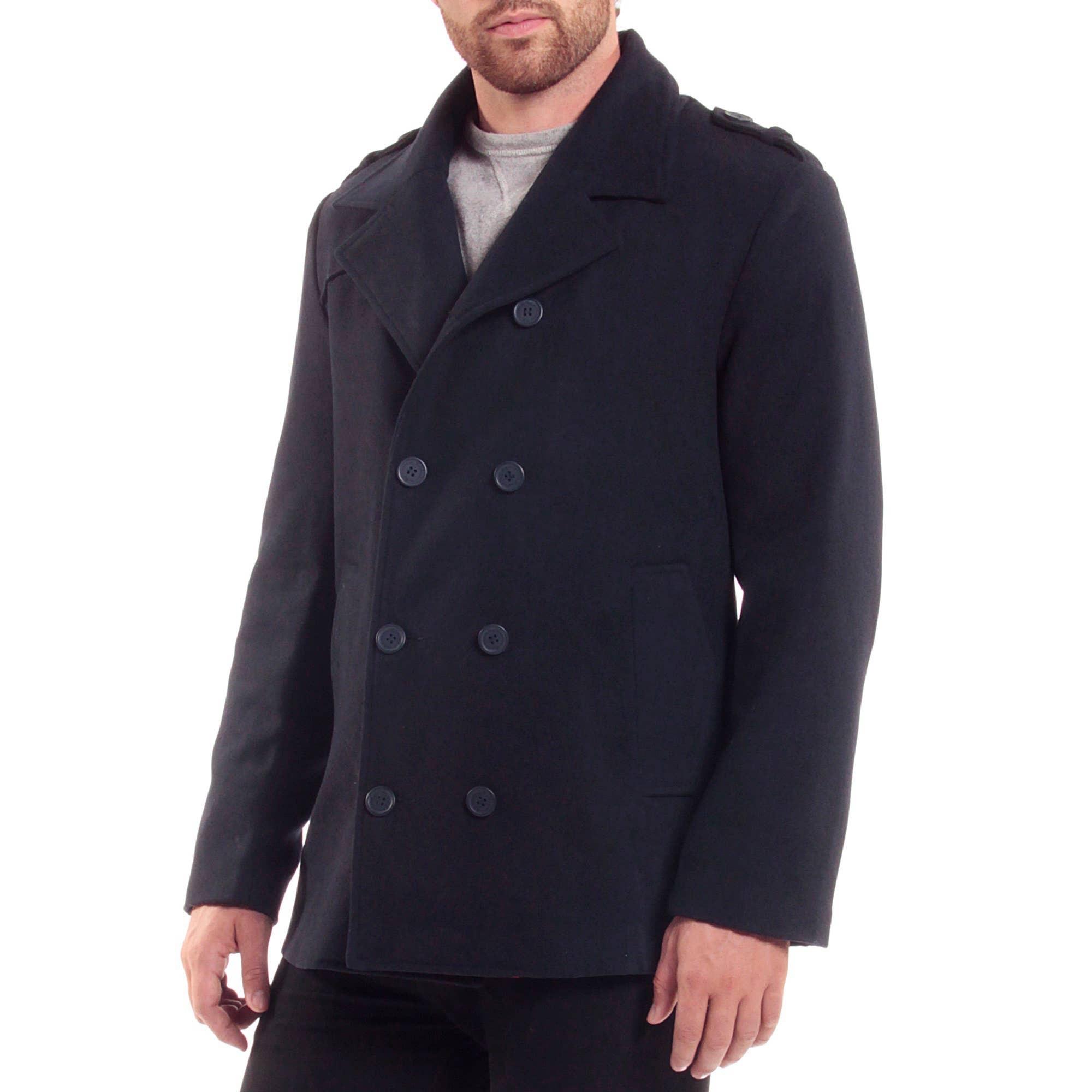 Alpine Swiss - Wholesale Peacoat - Men's - Jake Mens Pea Coat Wool Blend Double Breasted Dress Jacket P8
