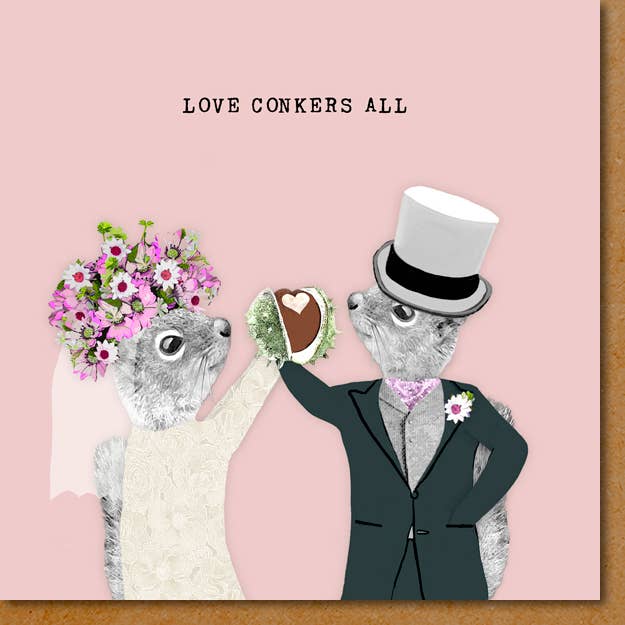 Sally Scaffardi Design - Wholesale Wedding Card - CC013 ... Wedding Card, Love Conkers All, Cute Wedding card1