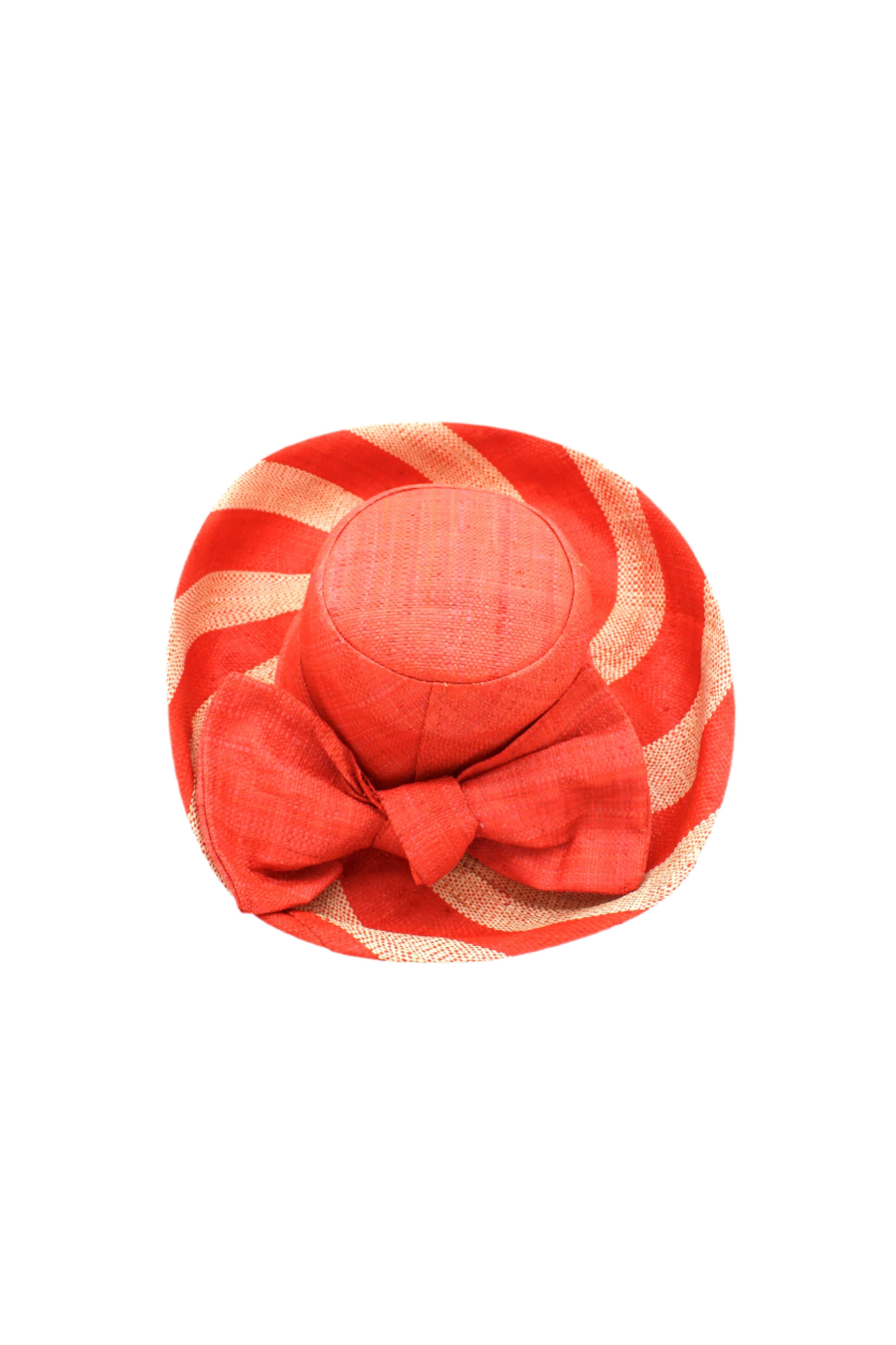 Shebobo - Wholesale Straw Hat - Women's - Audrey 5" & 7" Wide Brim Big Bow Stripe Straw Sun Hats6