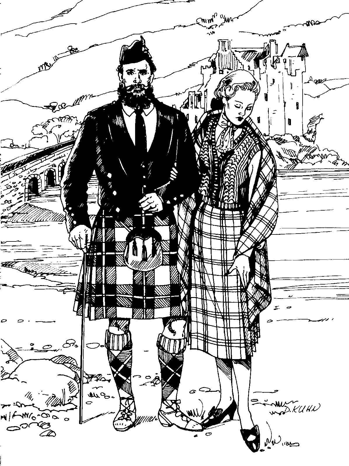 Folkwear – wholesale Craft sewing kit – 152 Scottish Kilts - Sewing Pattern1