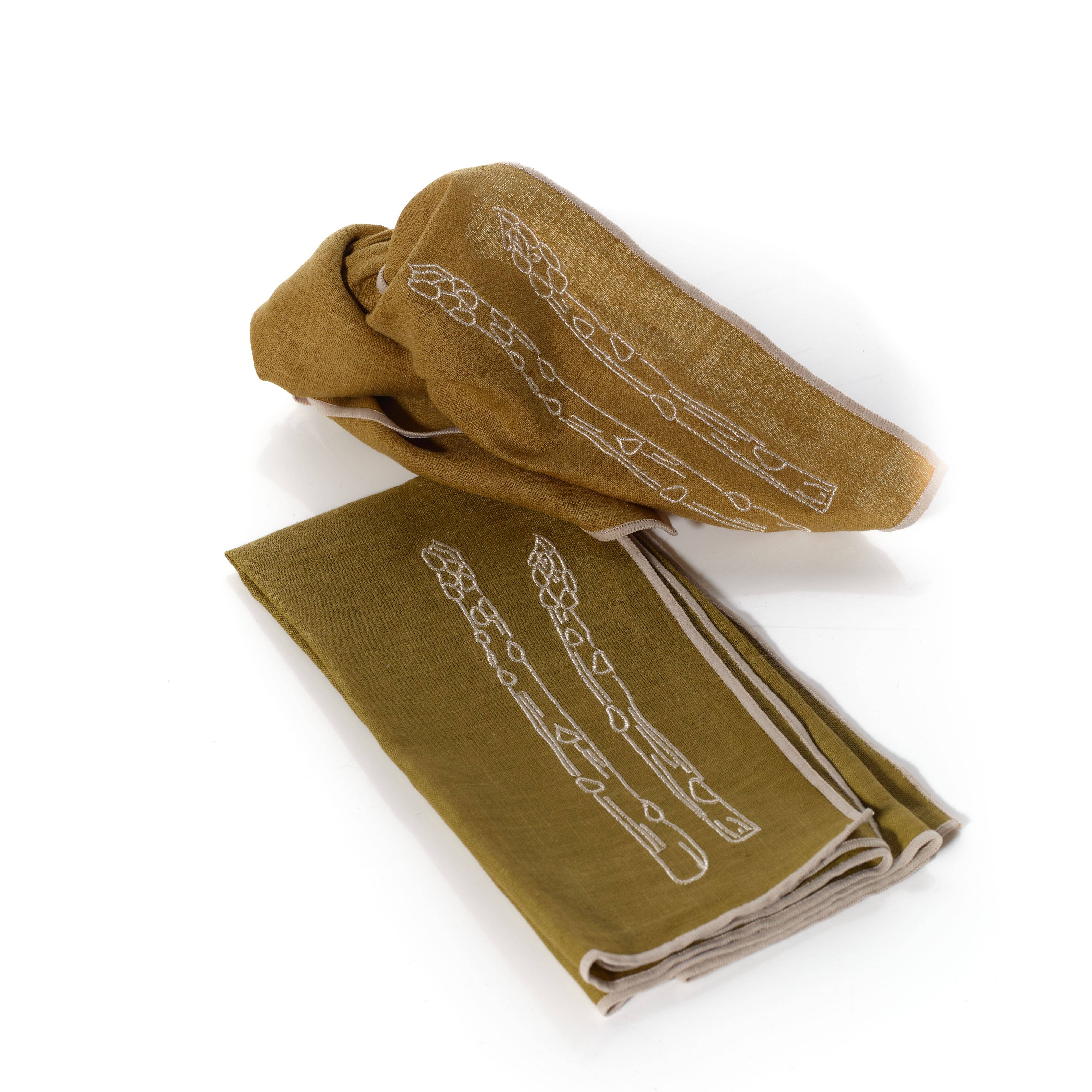 MÆGEN – wholesale Dinner & cloth napkin – Linen Blend Napkins - Asparagus (set of 2)1