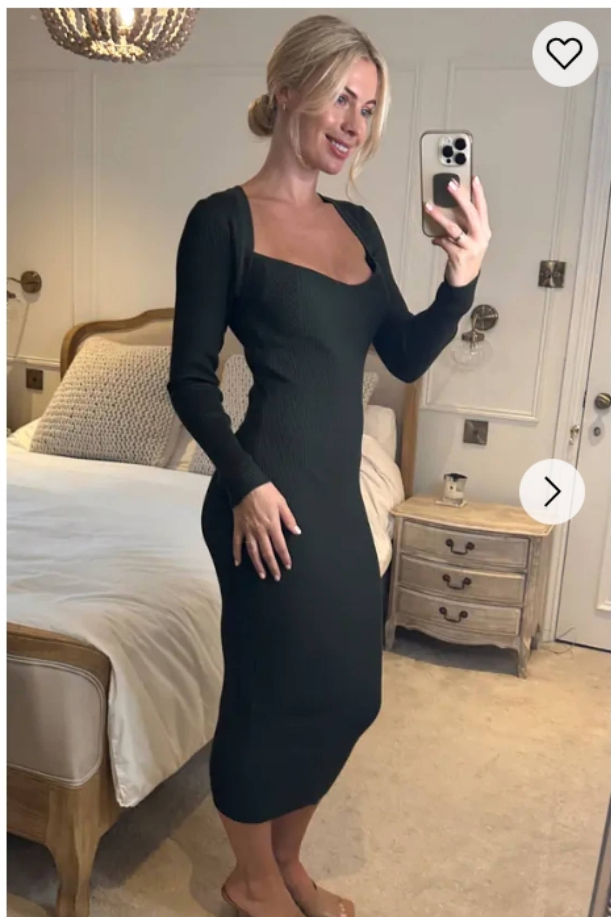 CY FASHION. LONDON – wholesale Dress – Women's – Soft Knitted Ribbed Midi Bodycon Dress Long Sleeve In Green2