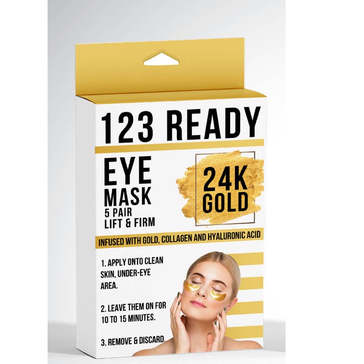 24K GULD LIFT & FIRM GEL EYE PATCHES 5 PC - 123 Klar for engroshandel hos ZAQ Skin + Body Care
