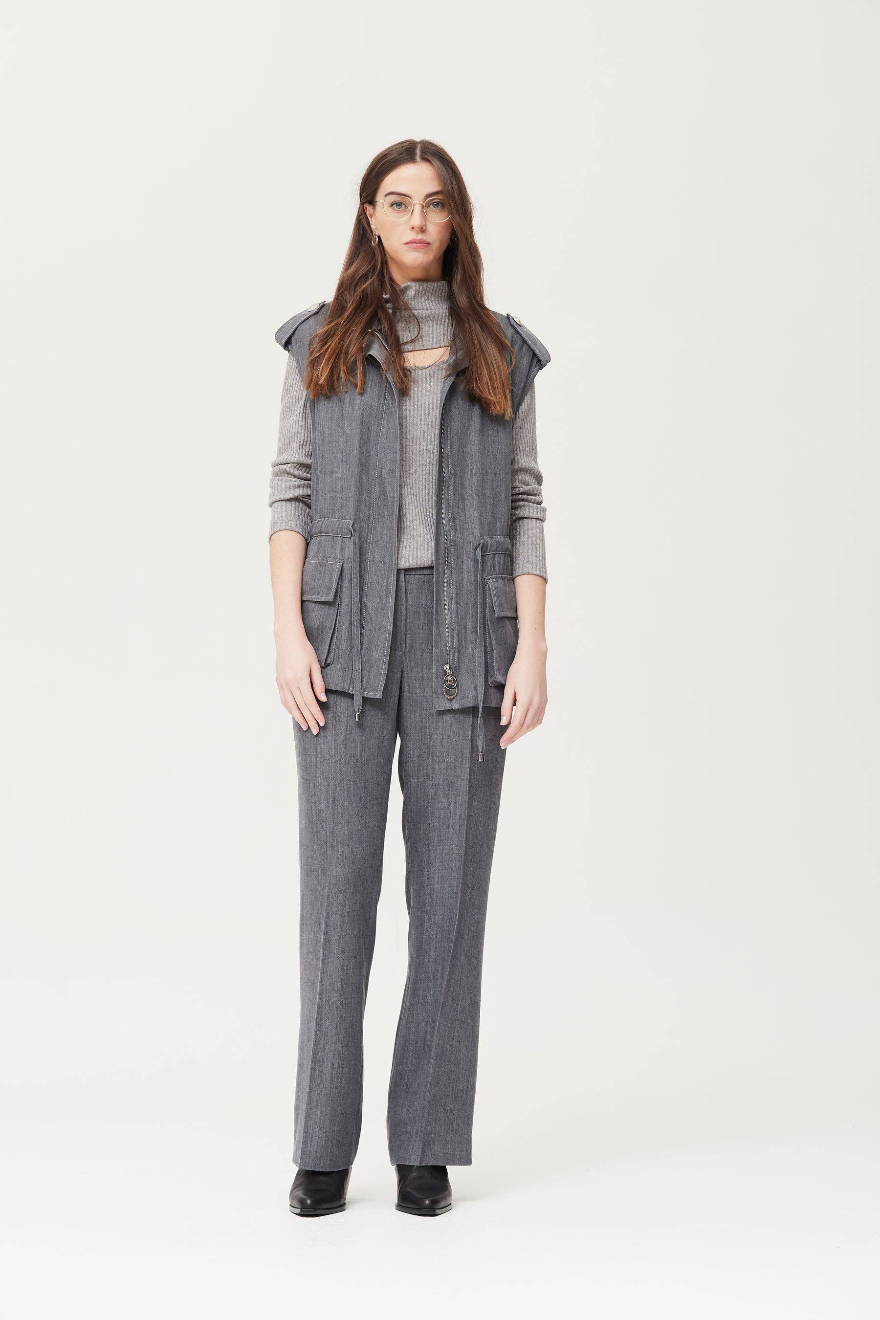 GRAY  Inesa tencel vest for wholesale on Faire1