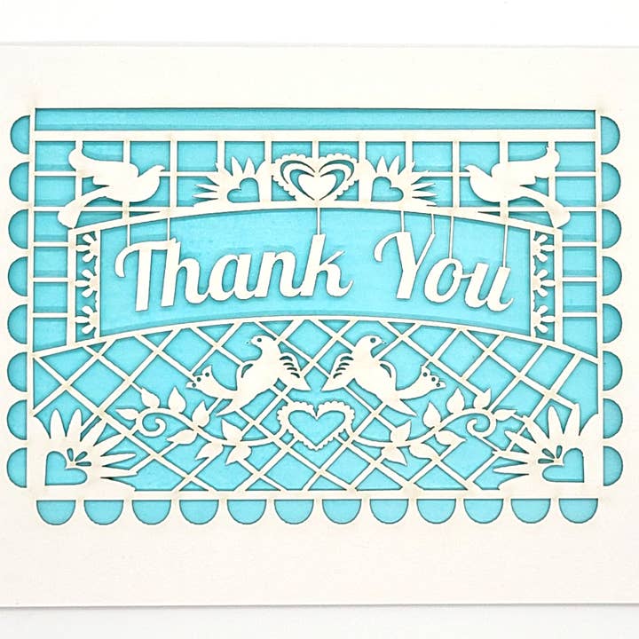 two hermanas - Wholesale Thank You Card - Thank You - Papel Picado flag5