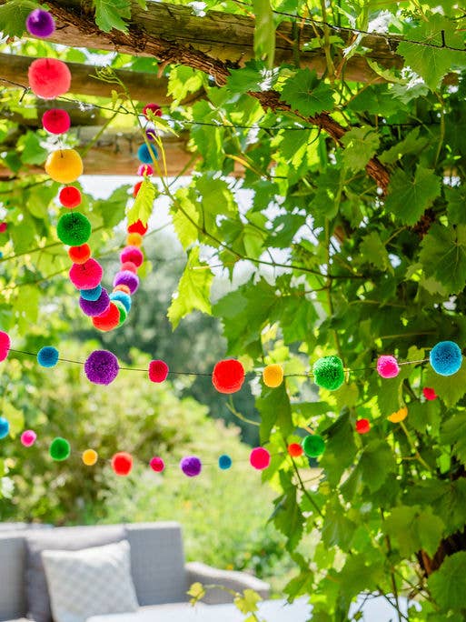 Fiesta Colourful Pom Pom Garland for wholesale by PomPom Galore