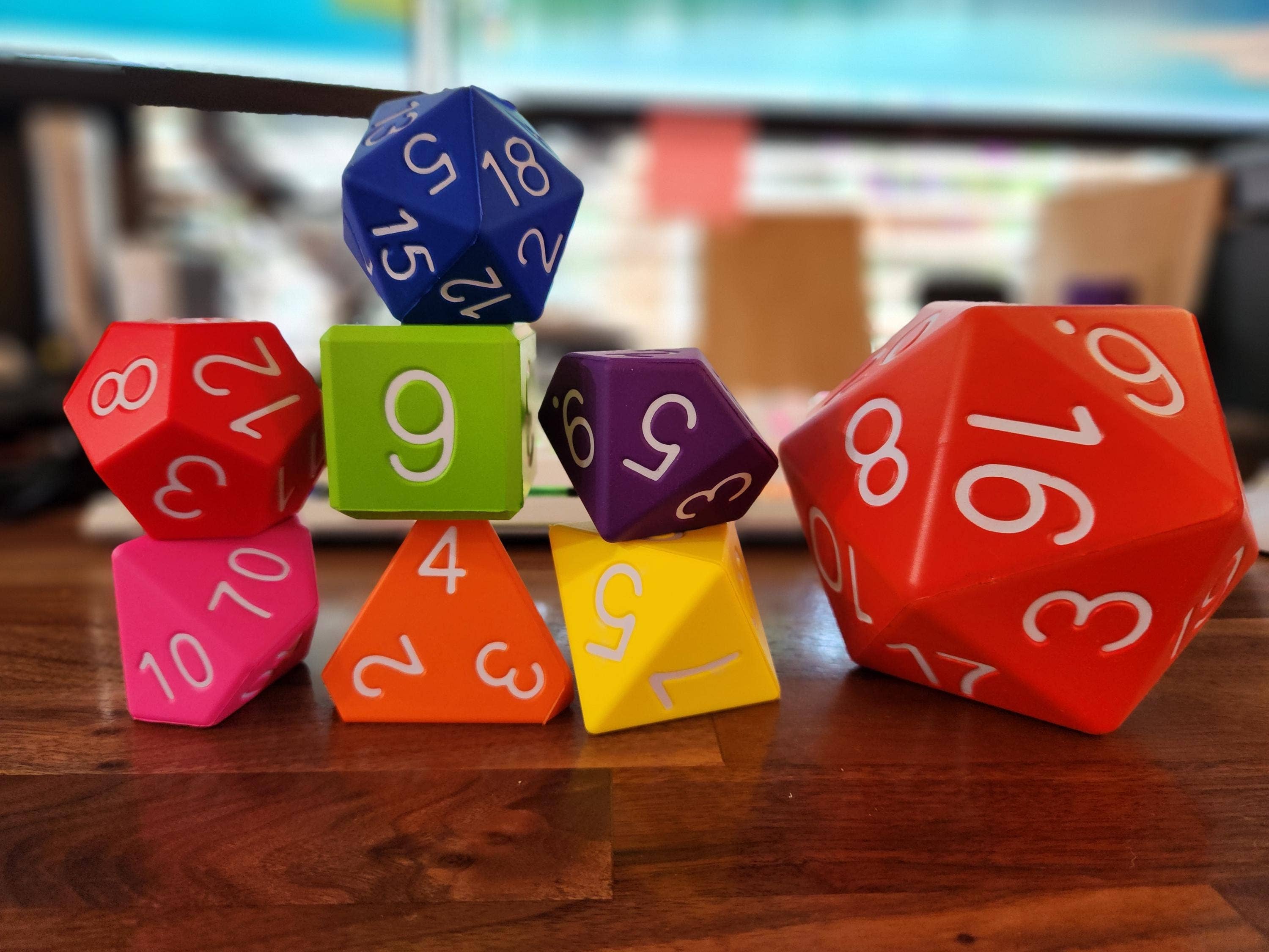 Cultivation Games - Wholesale Dice - Big Foam Dice 2 inch Polyhedral Set (7 dice) by Zucati1