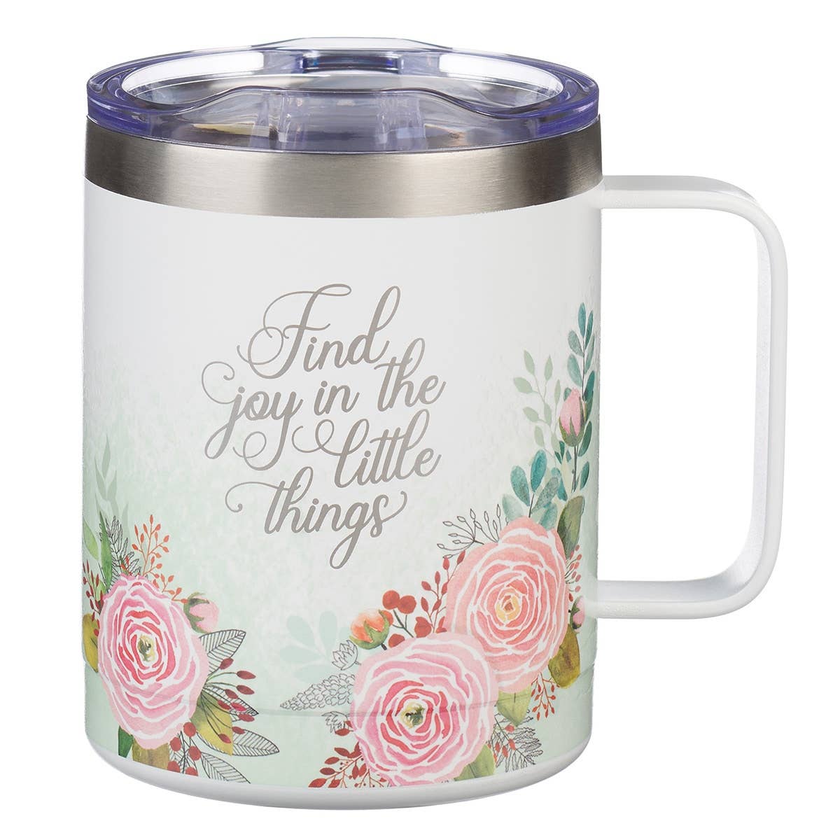Christian Art Gifts - Wholesale Insulated Mug/Tumbler - Mug SS Camp Find Joy In the Little Things0