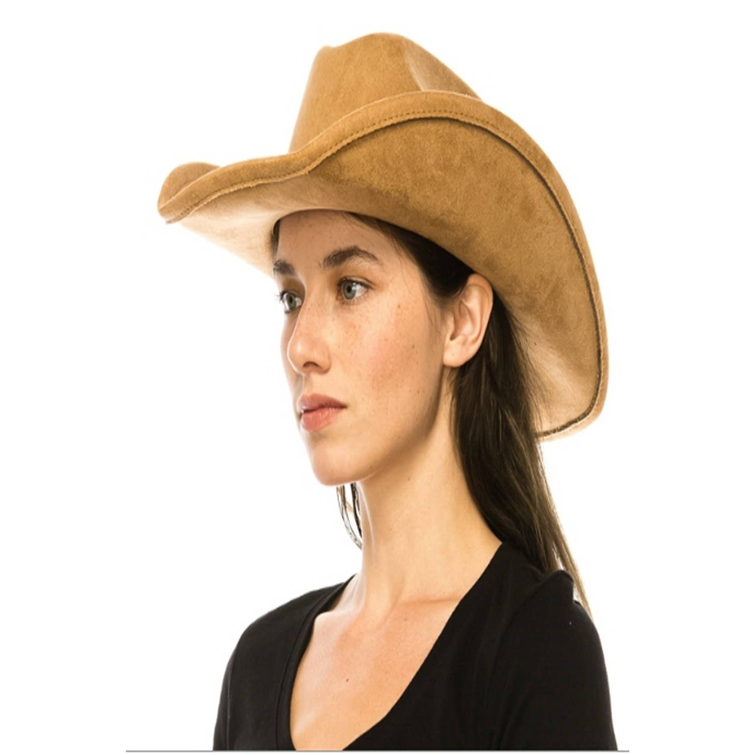 Bella Betty - Wholesale Cowboy Hat - Women's - VEGAN SUEDE CATTLEMAN COWBOY HAT15