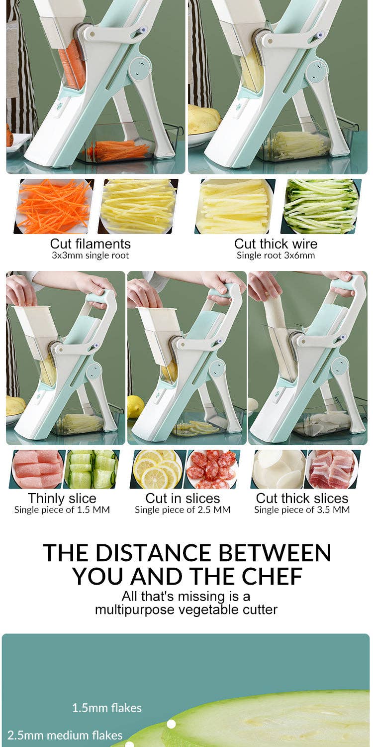 VIGOR - Wholesale Kitchen Tool/Gadget - Pro Chef 5 In 1 Cutter Kitchen Multifunction Vegetable Chopp7